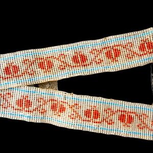 Antique glass beadwork belt wrap bracelet panel handmade Native American…